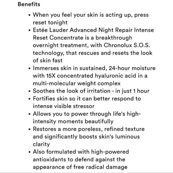 Estee Lauder Advance Night Repair Intense Reset Concentrate .68 FL oz - Picture 3 of 11